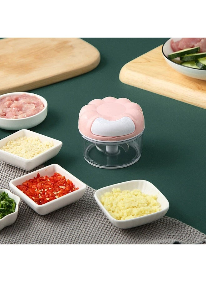 Manual Garlic Press Pull Chopper – Multifunction Hand Food Chopper for Garlic, Onion, Vegetables, Fruits and Boneless Meat, Manual String Chopper with Stainless Steel Blades, Safe Design, Non-Slip Base, Easy to Clean Kitchen Tool - Image 5